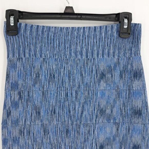 BCBGMaxAzria Skirt Knit Stretch Space Dye Bandage Rib Mini Bodycon Blue Sz M - Picture 4 of 12